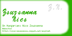 zsuzsanna nics business card